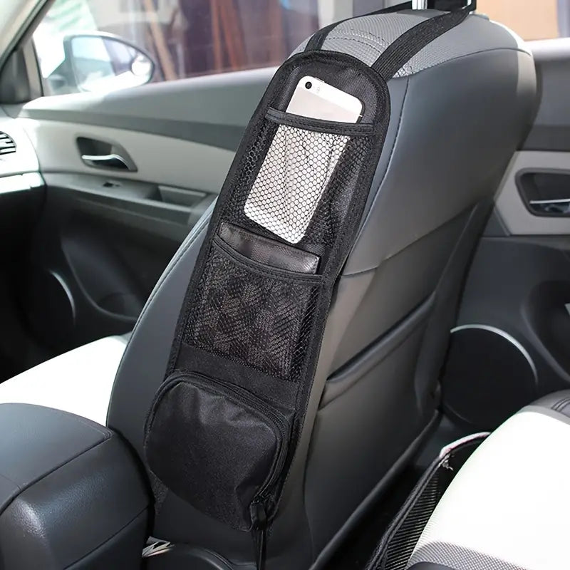 1pc Multi-Pocket Car Seat Organizer with Drink Holder