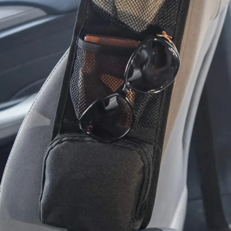 1pc Multi-Pocket Car Seat Organizer with Drink Holder